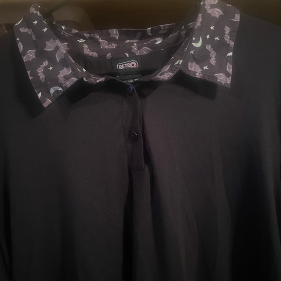 RETROLICIOUS 2xl bats collar tunic top Halloween goth witchy - Picture 4 of 12